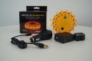 Markeringslys/advarselslys, gult, genopladelig
