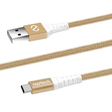 USB-C ladekabel, Ekstra stærk 120cm, Gold