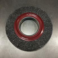 Stålbørste til bænksliber, Ø250 x 28 mm, krusede børster