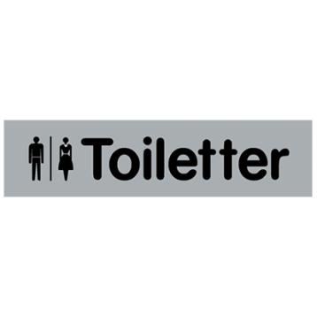 Skilt "Toiletter" selvklæbende