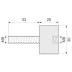 Vibrationsdæmper Ø30x20, M8x33 mm udv. + M8 indv.