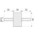 Vibrationsdæmper Ø50x30, M10x33 mm tappe i begge ender Vibrationsdæmper Ø50x30, M10x33 mm tappe i begge ender