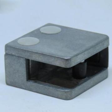 Glasbeslag, klemmebeslag i zink, firkantet - glastykkelse 12,0 mm