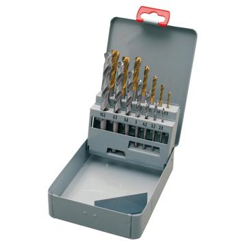 Spiraltappe 45° HSS-TIN m/bor 14 dele. M3-M12. DIN371/376 Spiraltappe 45° HSS-TIN m/bor 14 dele. M3-M12. DIN371/376