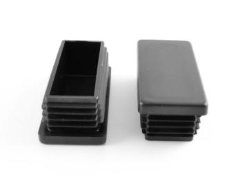 Plastprop til rektangulær rør 80x50, 2,0-4,0 mm - sort