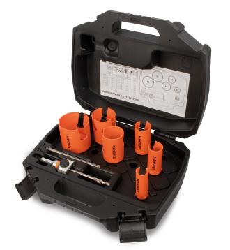 Hulsavsæt (kopbor) "Elektriker" 22-64 mm - med OneClick skiftesystem