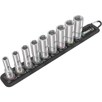 Topnøglesæt, lange 3/8", Wera