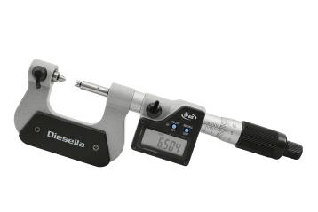IP65 digital gevindmikrometer 0-25 x 0,001 mm med udskiftelige V-formede og kegleformede indsatser IP65 digital gevindmikrometer 0-25 x 0,001 mm med udskiftelige V-formede og kegleformede indsatser