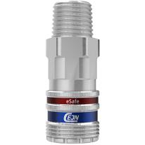 Lynkobling til trykluft, udvendigt gevind R 3/8", CEJN eSafe 410