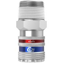 Lynkobling til trykluft, udvendigt gevind R 3/4", CEJN eSafe 410