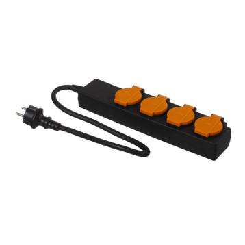 Stikdåse, 4 udtag, 10 m kabel, 16A/230V, IP44