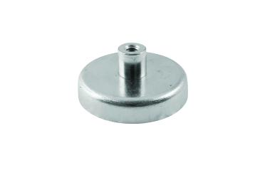 Ferrit pottemagnet Ø100 mm M12 gevindbøsning (875N)
