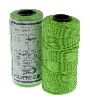 Murersnor snoet polyester, neongrøn, Ø1 mm x 120 m