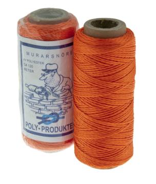 Murersnor snoet polyester, orange, Ø1 mm x 120 m Murersnor snoet polyester, orange, Ø1 mm x 120 m