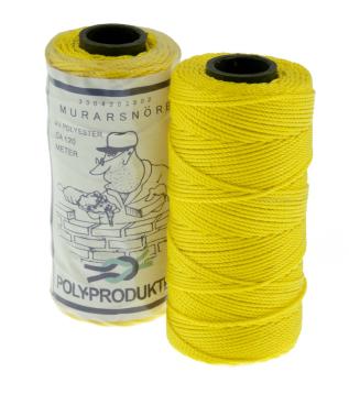 Murersnor snoet polyester, neongul, Ø1 mm x 120 m
