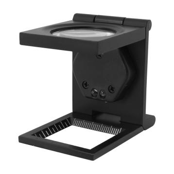 Foldbar lup trådtæller 8X i metal hus med LED lys og Ø30 glaslinse Foldbar lup trådtæller 8X i metal hus med LED lys og Ø30 glaslinse