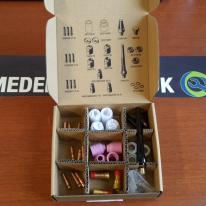 TIG KEMPPI PRO KIT ORG. T/SB. Glaskop og Linser 1.6/2.4/3.2 Stor brænder TTC og Flexlite