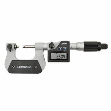 IP65 digital gevindmikrometer 25-50 x 0,001 mm med udskiftelige V-formede og kegleformede indsatser IP65 digital gevindmikrometer 25-50 x 0,001 mm med udskiftelige V-formede og kegleformede indsatser