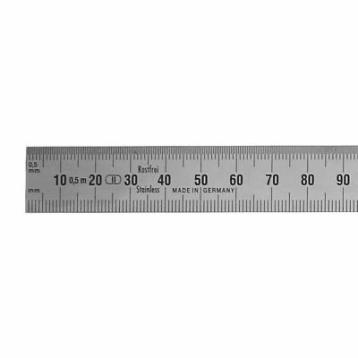 Stållineal 2500x18x0,5 mm FLEX type, V-H graduering