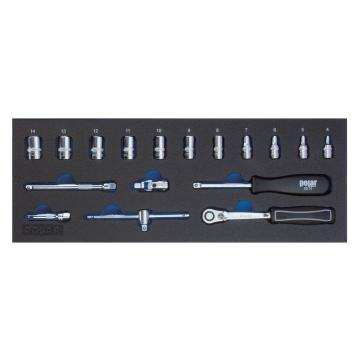 1/4" topnøglesæt m.12-kant toppe 17 stk. 1/4" topnøglesæt m.12-kant toppe 17 stk.