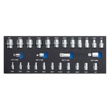 1/4" & 3/8"sæt, m.12-kant tomme toppe 27 stk. 1/4" & 3/8"sæt, m.12-kant tomme toppe 27 stk.