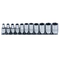Skinnesæt m/ Toppe 1/4" mm 11 dele