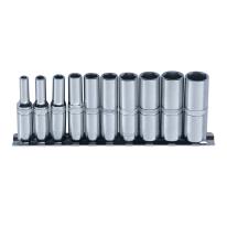 Skinnesæt m/ Toppe 1/4" Lang mm 10 dele