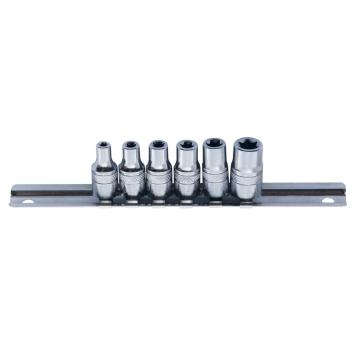 Skinnesæt m/ Toppe 1/4" NTX 6 dele