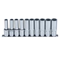 Skinnesæt m/ Toppe 1/2" Lang mm 10 dele