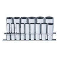 Skinnesæt m/ Toppe 1/2" Lang tommer 15 dele