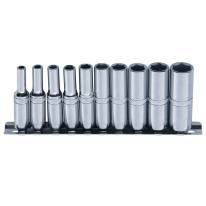 Skinnesæt m/ Toppe 1/4" Lang tommer 10 dele