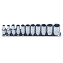 Skinnesæt m/ Toppe 1/4" tommer 11 dele