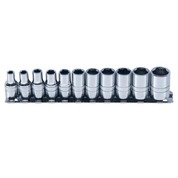Skinnesæt m/ Toppe 1/4" tommer 11 dele