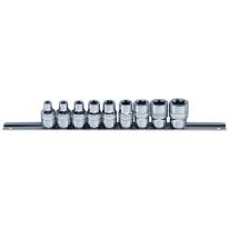 Skinnesæt m/ Toppe 3/8" NTX 9 dele