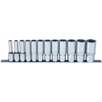 Skinnesæt m/ Toppe 3/8" Lang tommer 12 dele