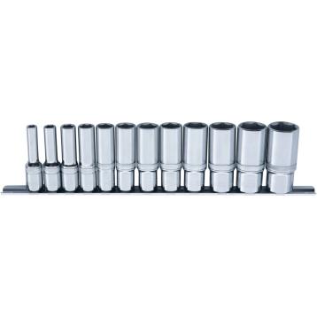 Skinnesæt m/ Toppe 3/8" Lang tommer 12 dele