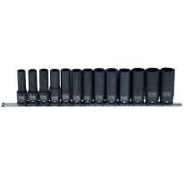 Skinnesæt m/ Slagtoppe 1/2" Lang mm 13 dele