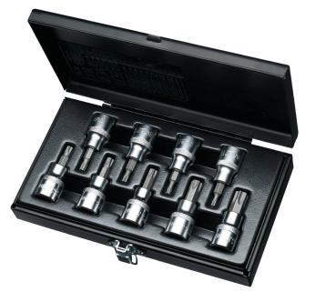 Sæt m/ Bitstoppe 1/2" Torx 9 dele