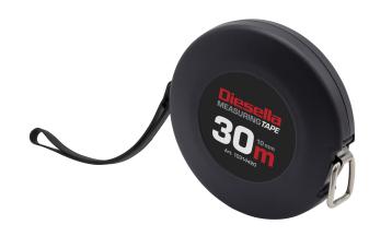 Båndmål 30M x 10 mm stålbånd i lukket spolekassette Båndmål 30M x 10 mm stålbånd i lukket spolekassette