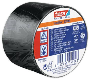 Eltape tesa Tesaflex 53988, sort, 50 mm x 25 m