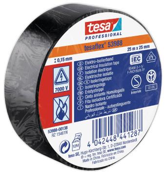 Eltape tesa Tesaflex 53988, sort, 25 mm x 25 m