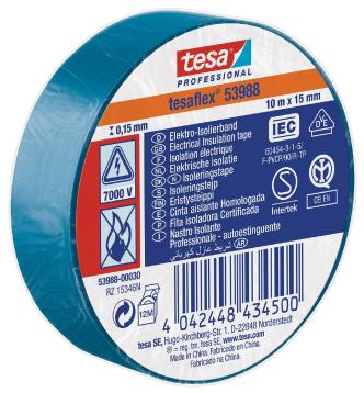 Eltape tesa Tesaflex 53988, blå, 15 mm x 10 m