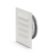 Rist med studs Fresh Ø125 mm, 165 x 165 mm, hvid
