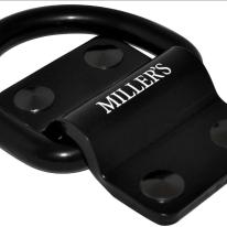 Væg- og gulvforankring, sort, bøjle Ø16 mm, Millers LJ-300