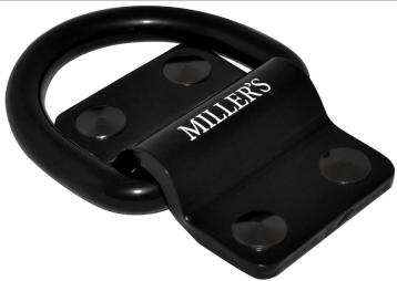 Væg- og gulvforankring, sort, bøjle Ø16 mm, Millers LJ-300