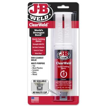 JB Weld Clear Weld – 5 Minute Clear Epoxy
