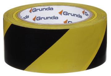 Advarselstape gul/sort, Grunda, 50 mm x 33 m