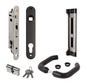 Fortylock komplet sæt 40I-BA til 40 x 40 mm profiler, sort frontplade