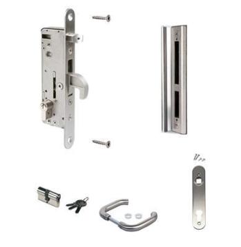 H-Metal komplet sæt 54-I til metallåger, rustfrit håndtag, 54 mm cylinder H-Metal komplet sæt 54-I til metallåger, rustfrit håndtag, 54 mm cylinder