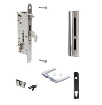 H-Metal komplet sæt 80-M til metallåger, aluminiumshåndtag, 80 mm cylinder